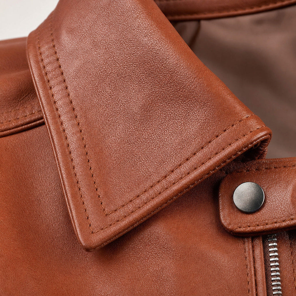Otto | Bikerjacke Lammleder Cognacbraun