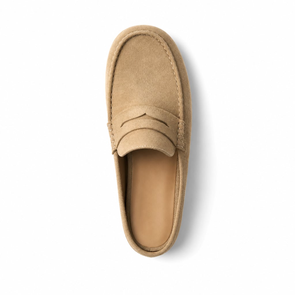 Penny-Loafer Mule Soft-Touch-Gewebe Plateau-Sohle – Monvel