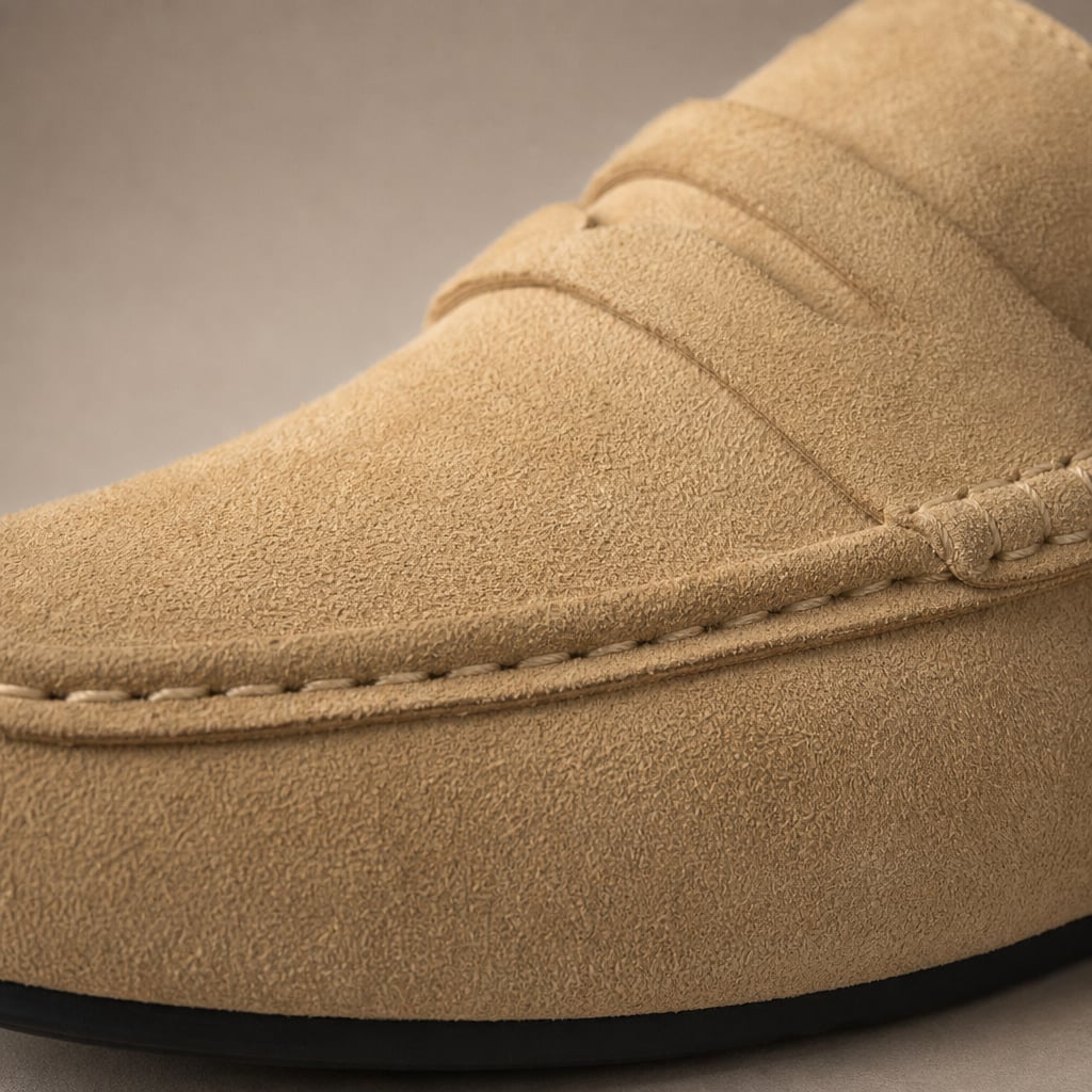 Penny-Loafer Mule Soft-Touch-Gewebe Plateau-Sohle – Monvel