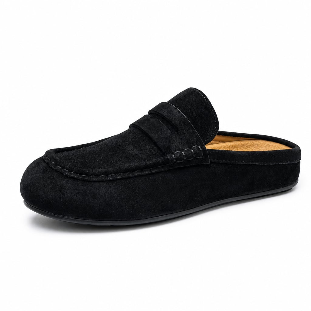 Penny-Loafer Mule Soft-Touch-Gewebe Plateau-Sohle – Monvel