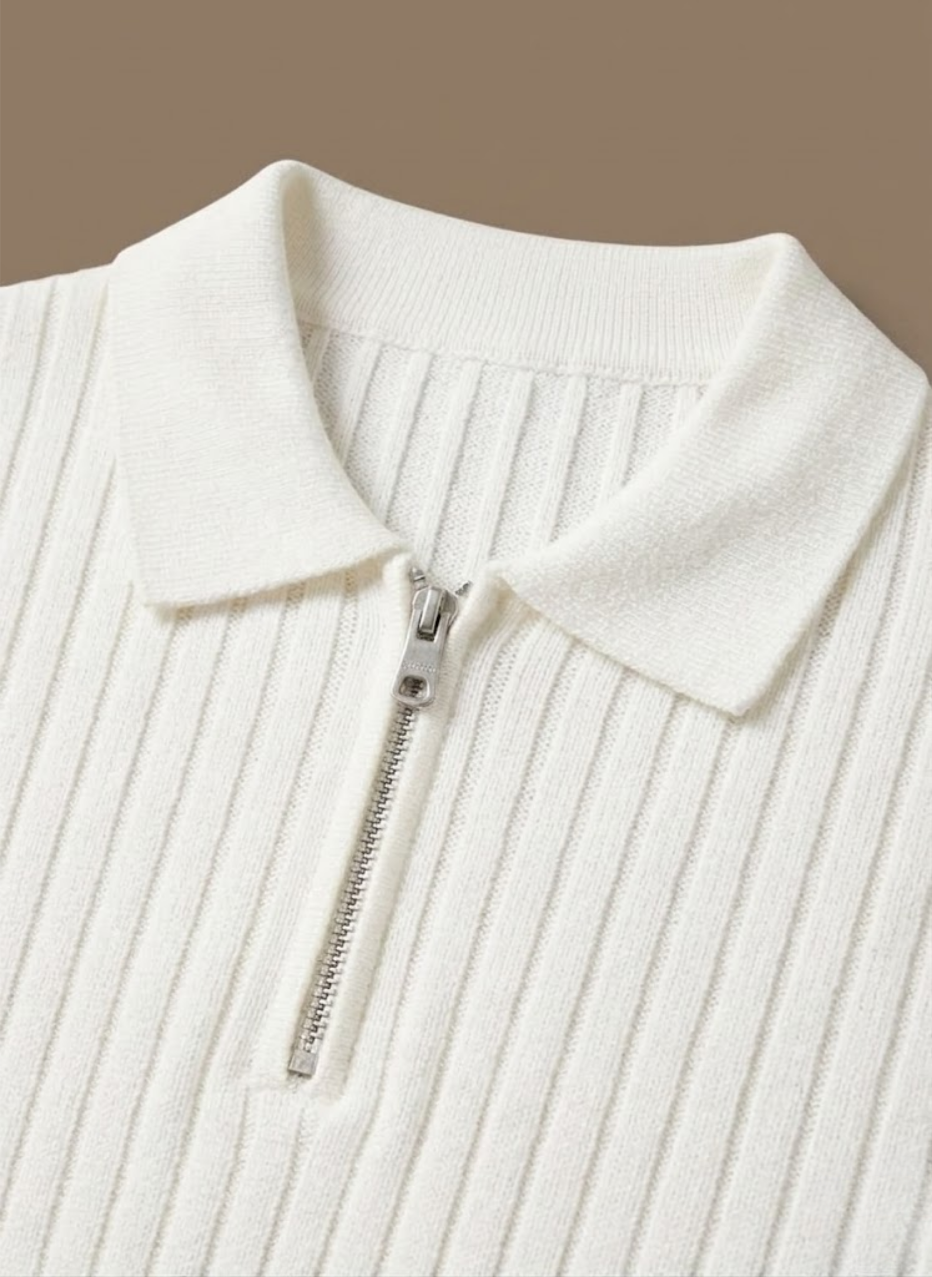 Poloshirt Strickoptik Horizontalstreifen Regular Fit – Senro