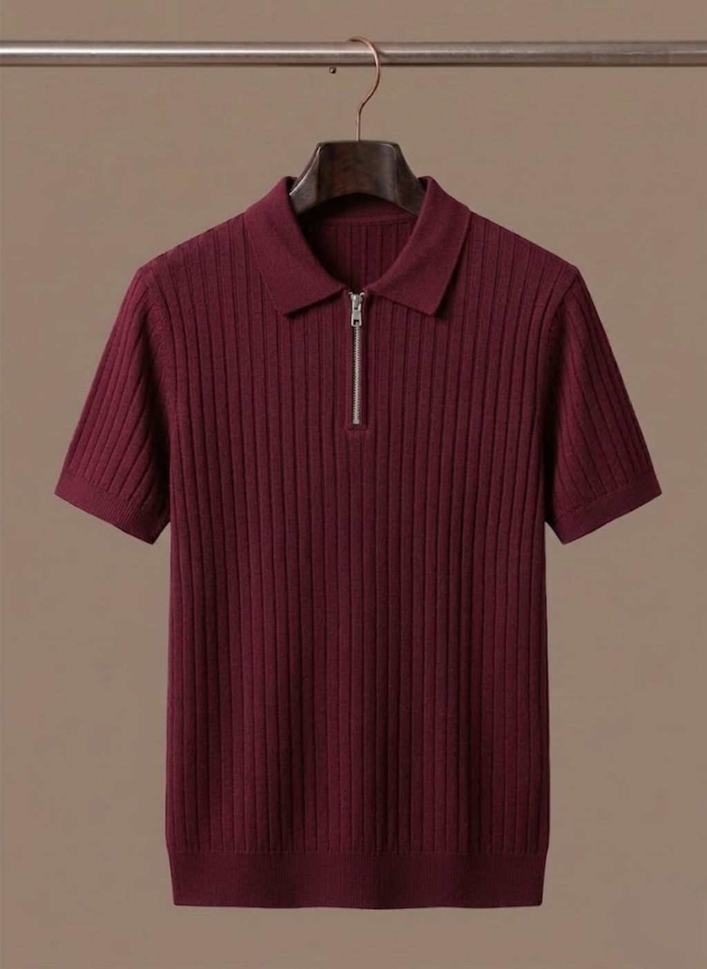 Poloshirt Strickoptik Horizontalstreifen Regular Fit – Senro