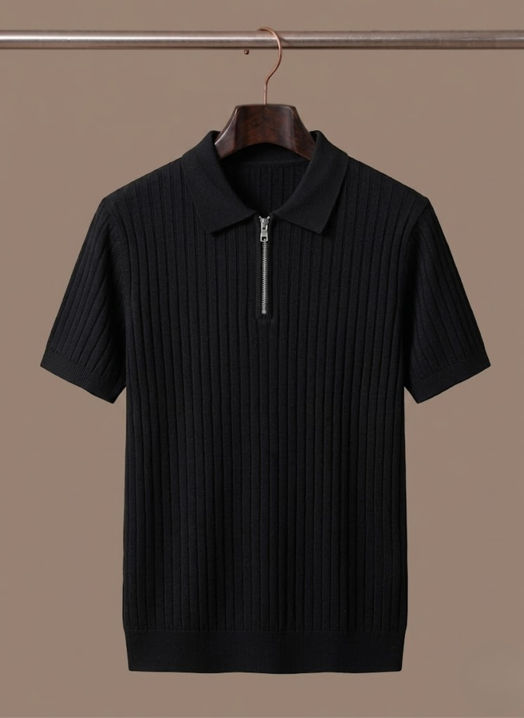 Poloshirt Strickoptik Horizontalstreifen Regular Fit – Senro
