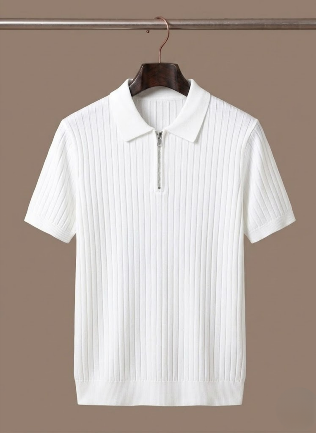 Poloshirt Strickoptik Horizontalstreifen Regular Fit – Senro
