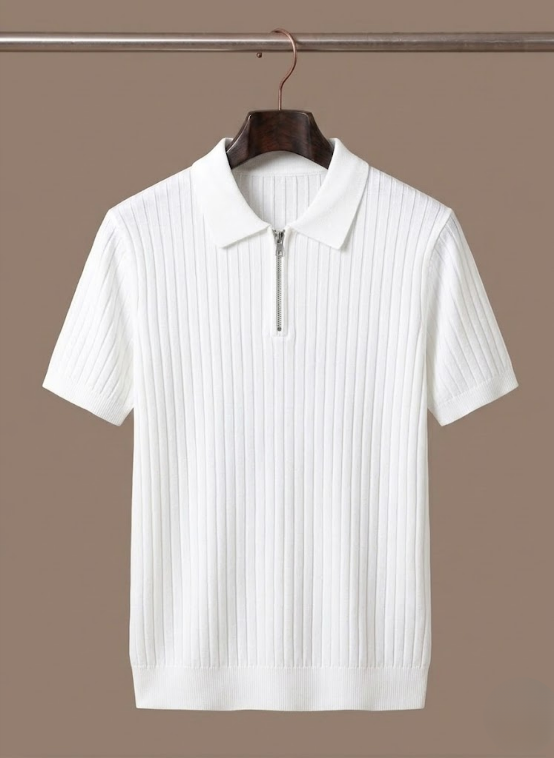 Poloshirt Strickoptik Horizontalstreifen Regular Fit – Senro