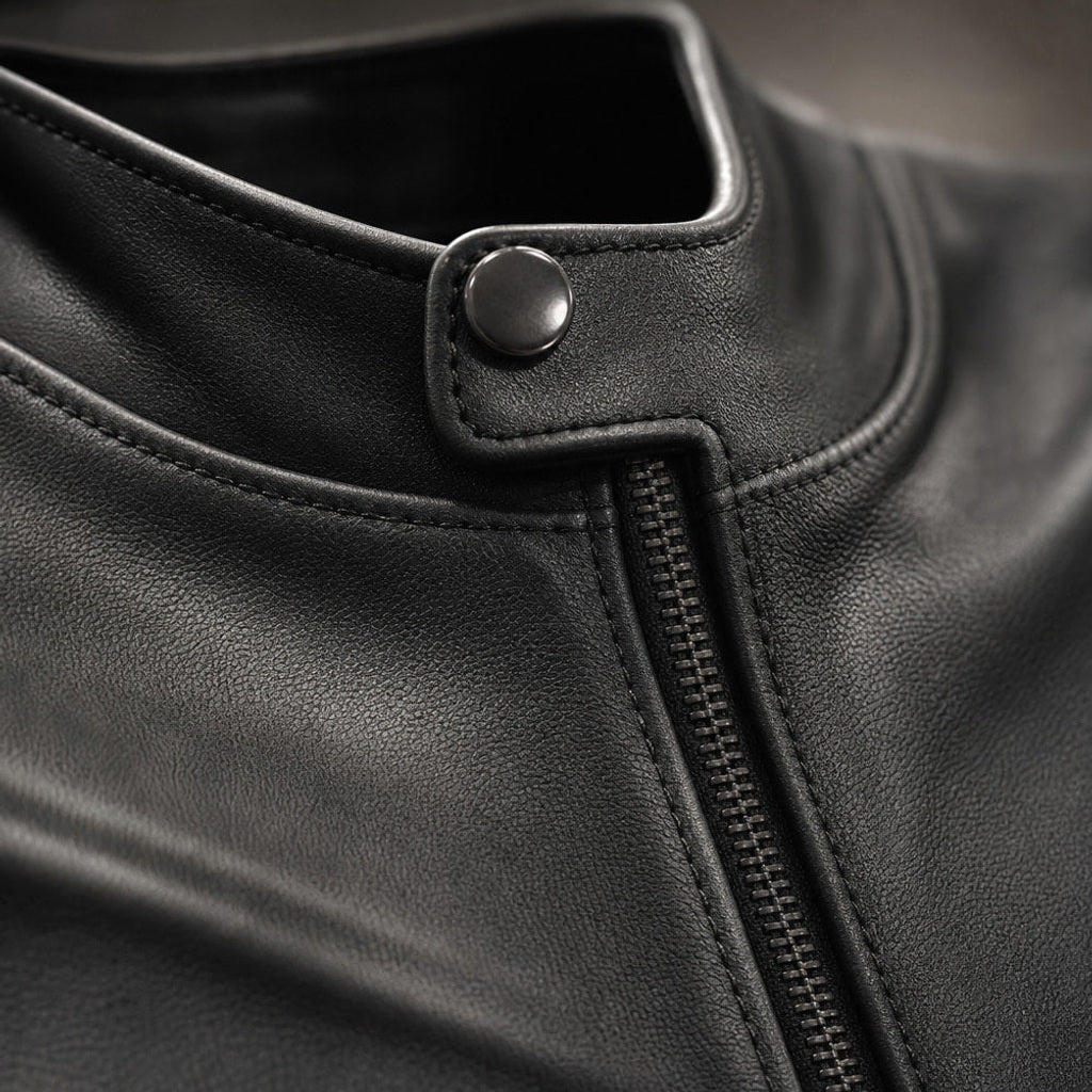 Randolph | Lederjacke Cafe Racer Schwarz