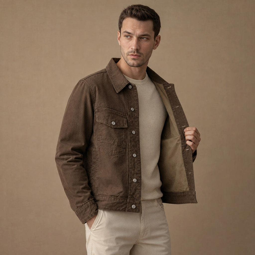 Reginald | Truckerjacke Washed Canvas