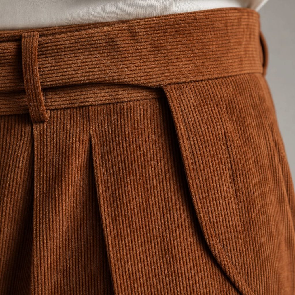 Reiner | Cord-Hose Gurkha Doppelfalte Seitenriegel-Bund