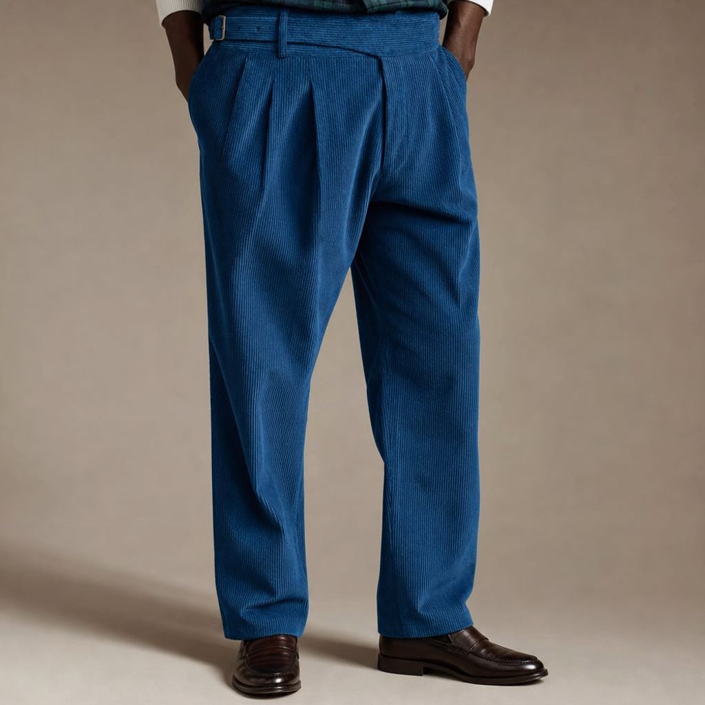Reiner | Cord-Hose Gurkha Doppelfalte Seitenriegel-Bund