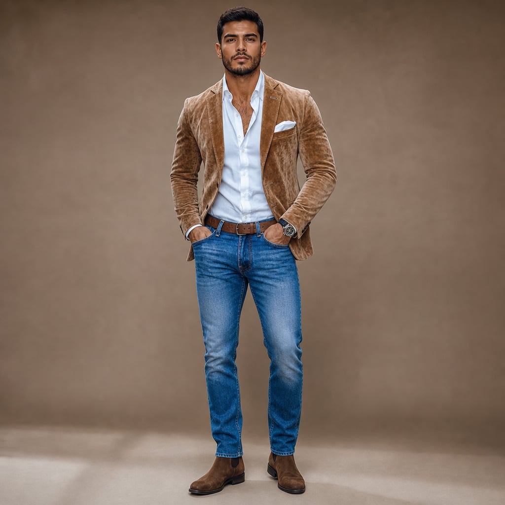 Sakko in Hellbraun mit gebürsteter Wildleder-Optik, Slim Fit, strukturierte Schultern, tonfarbene Knöpfe, Frontansicht