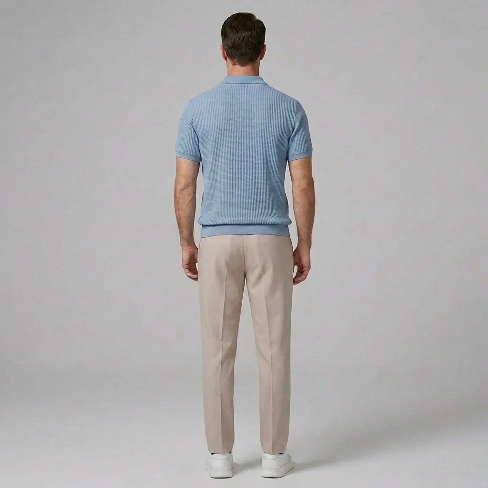 Set Waffelstrick Slim Tapered Poloshirt & Hose – Daxel