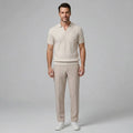 Set Waffelstrick Slim Tapered Poloshirt & Hose – Daxel