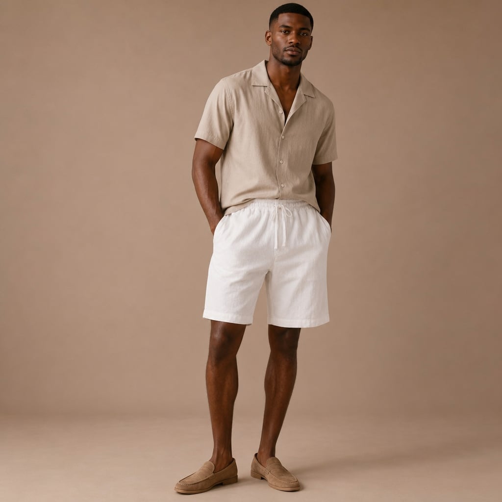 Shorts Baumwoll-Leinen-Mischgewebe Relaxed Fit – Lindon