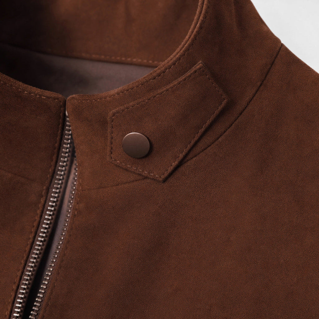 Sigehard | Lederjacke Wildleder Stehkragen