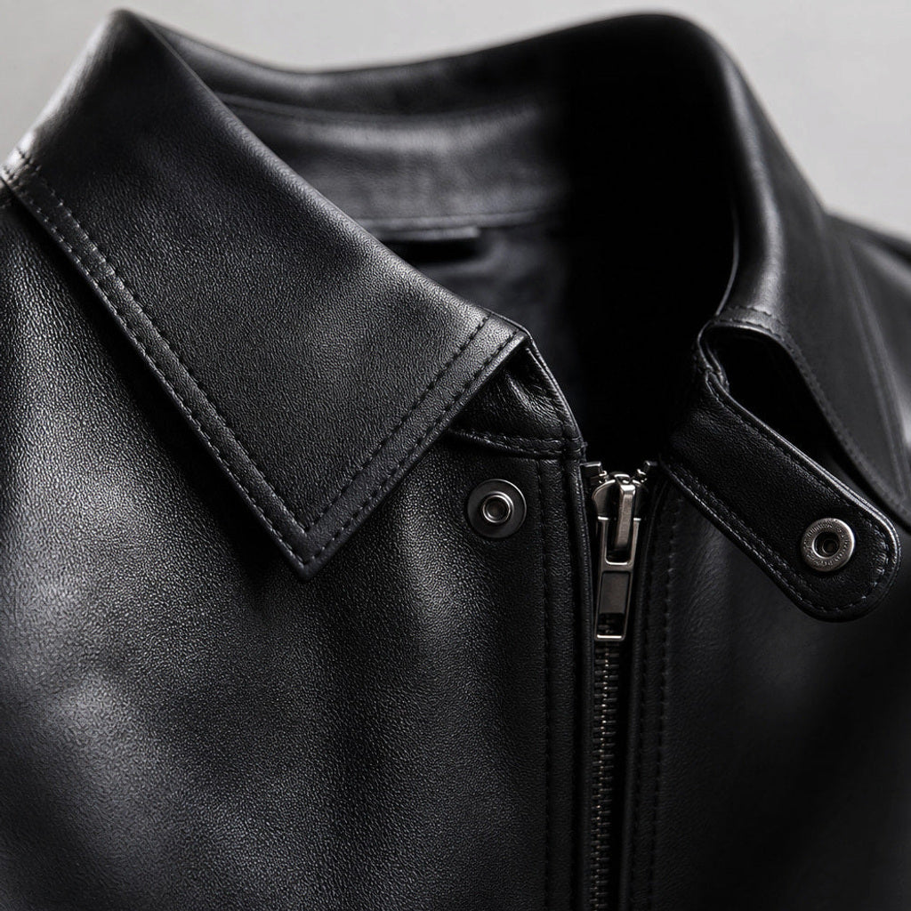 Udo | Lederjacke Harrington Schwarz
