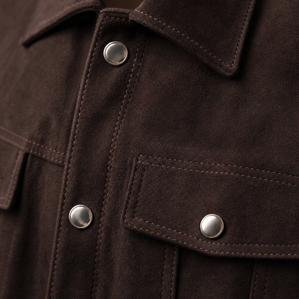 Volkram | Truckerjacke Wildleder Braun