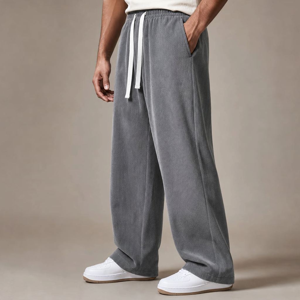 Alvor Cordhose Relaxed Fit Stretch in Grau — Seitenansicht