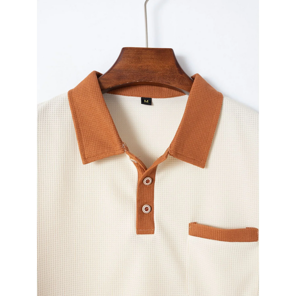 Waffelstrick-Set Poloshirt & Straight-Leg-Hose – Borten