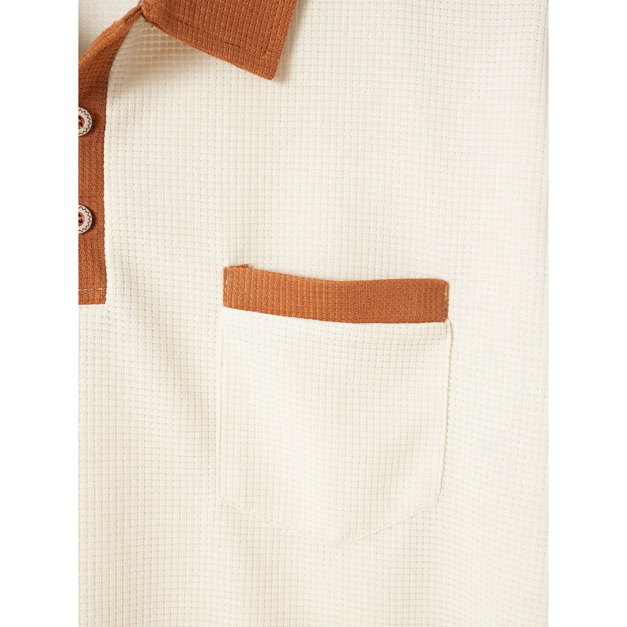 Waffelstrick-Set Poloshirt & Straight-Leg-Hose – Borten