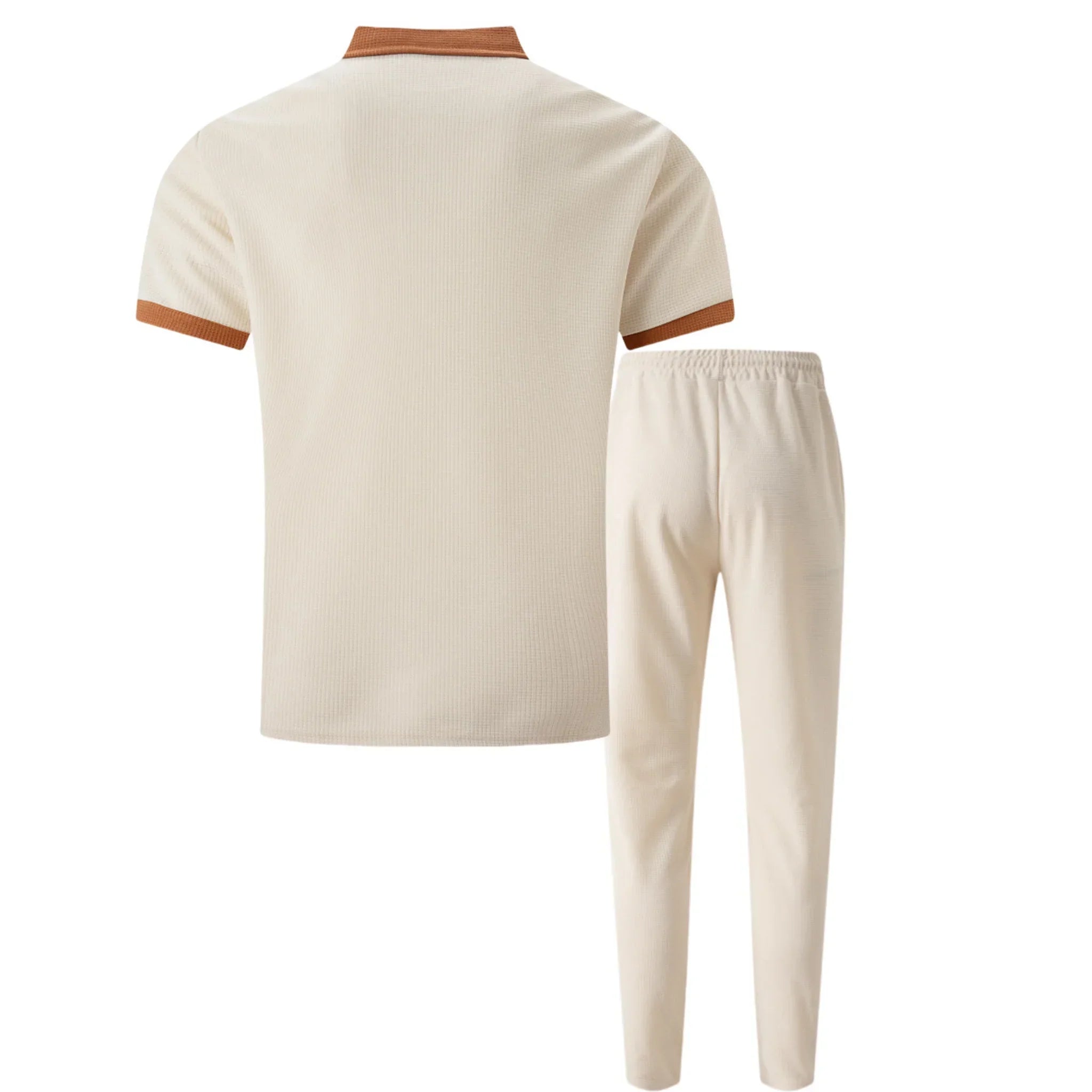 Waffelstrick-Set Poloshirt & Straight-Leg-Hose – Borten