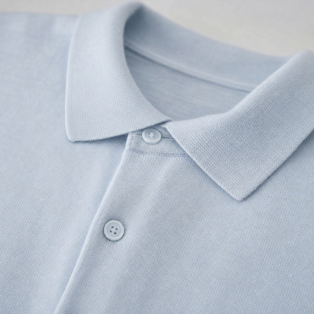 Wendel | Poloshirt Langarm Strickkragen