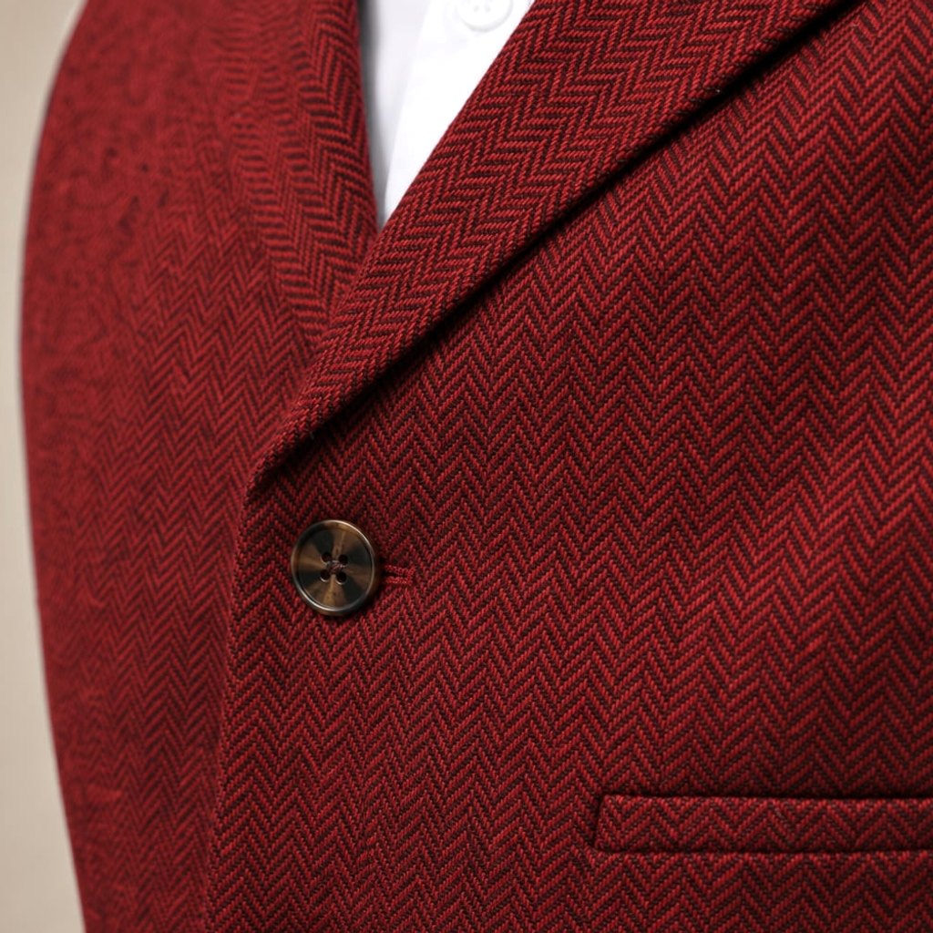 Weste Fischgrat-Tweed Strukturgewebe – David
