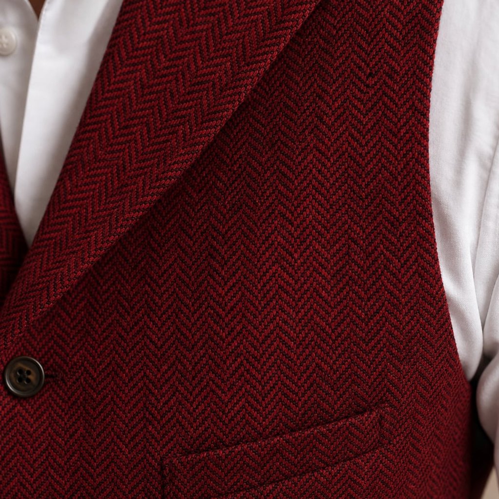 Weste Fischgrat-Tweed Strukturgewebe – David