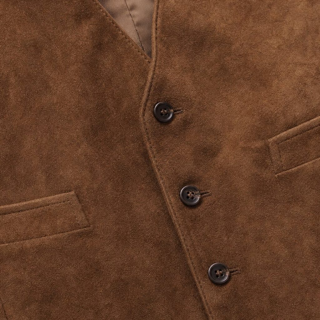 Weste Kunstwildleder Slim Fit – Ulfried