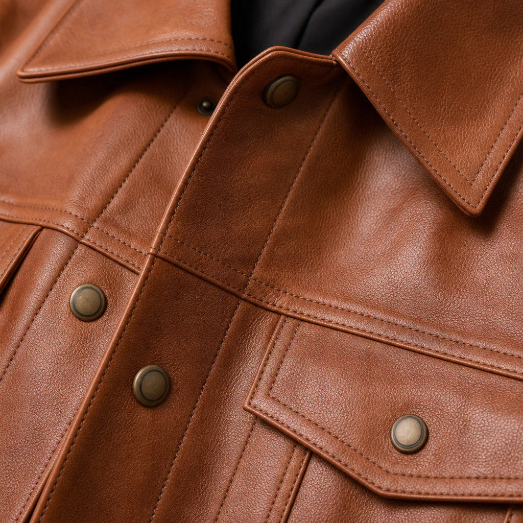 Xavier | Lederjacke Truckerschnitt Sienna